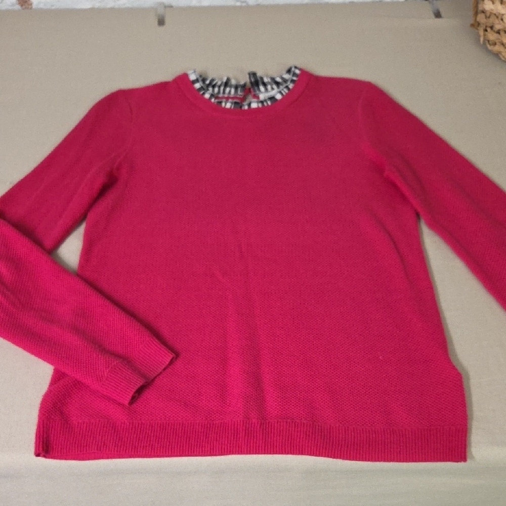 J. Crew Women's Vibrant Pink Crew Neck Sweater Size Small